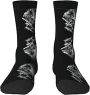 [EdWal] Soft Lion print Moisture Wicking Socks Sports Socks for Men and Women Warm thermal Boot Hiking Socks