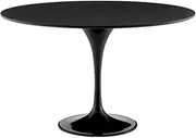 Matt Blatt Eero Saarinen Round Tulip Dining Table in Black Ash Veneer Replica (Black, 120cm) - MBESSTDTTBA