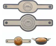 2PACK Silicone Bread Sling Dutch Oven,Non-Stick & Easy Clean Reusable Silicone Bread Baking Mat With Extra Long Handles Bread Baking Sheet Liner -Grey