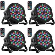 Par Lights 4 Pack, RGB 36 LED Stage Light Sound Activated DMX Control, 7 Mode...