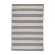 VRENSTED rug flatwoven, in/outdoor, beige/light blue, 133x195 cm