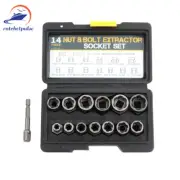 15PCS Impact Damaged Bolt Nut Screw Remover Extractor Set Twist Socket Tool Kits