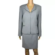 Tahari ASL Polyester Rayon Stretch Skirt 10P Suit 10 Lined Zip Up Collarless New