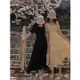【Codibook】韓國 Qnigirls 夏日短袖棉麻綁帶長洋裝［預購］長洋裝 細肩帶緞面洋裝 女裝