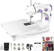 Sewing Machine, Mini Sewing Machine for Beginners, with 99 Pieces Sewing Kit & Case, Portable Sewing Machines (Purple & White)