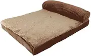 Pet Bed Sofa-Style Orthopedic Dog Beds Removable Cover Ultra Plush Deluxe Couch for Large Dogs/Brown/Four Sizes (Size : 90x70x5cm)