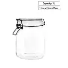 1L Glass Jars Food Storage Clip Jar Canister Kitchen Pantry Preserving Container