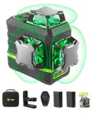 Laser Level Self Leveling 360°x3 Green Cross Line Laser Tool for Constructi