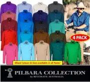 RITEMATE - 4 PACK - PILBARA CLOSED FRONT LONG SLEEVE MENS WORK SHIRT - RM200CF