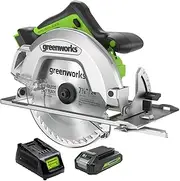 [Greenworks] Circular Saw,24V 7-1/2" (188mm) Compact Power Saw, 4500 RPM Brushless Mini Circular Saw,2.0Ah Battery and Compact Charger Included