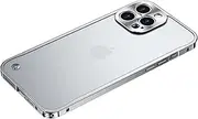 CZKE Luxury Metal Frame Lens Protection Matte Shockproof Phone Case for iPhone 11Pro Case Bumper Cover Accessories (Color : Silver, Size : for iPhone 13 pro max)