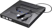 DVD Player with Dual Interface Portable and Wide Compatibility Function Extension External Dvd Rw Cd Writer Cd Recorder, 5in1