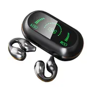 Earclip Headphones Bluetooth Bone Conduction, Painless Comfortable Wireless Earbuds black