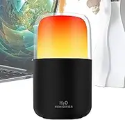 LeoLeozz Flame Air Humidifier,280ml Small Humidifier with Flame Effect - 2 Spray Modes, 2 Light Modes, Rechargeable Portable Humidifier for Home, Bedroom (Black)