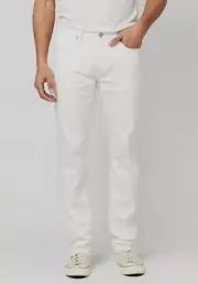 Buffalo by David Bitton Men's White Straight Vintage Jeans Pants Size W36 L32