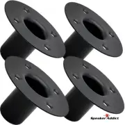 4-Pack Steel Speaker Pole Mounting Socket Cup Top Hat 1-1/2" Tripod Stand Black