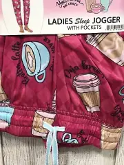 Women's Mocha Coffee Sleeper Jogger Pants Pink Women 2XL (18w-20w) New Pjs