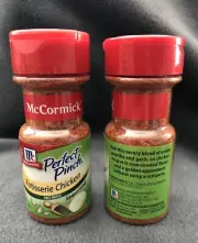 2 McCormick PERFECT PINCH Rotisserie Chicken Seasoning - No MSG - DISCONTINUED