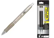Pilot G2 Limited Metal Gel Pen .7mm Gold Barrel Black Ink Refills Office School