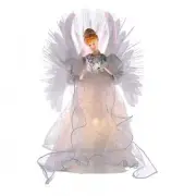 Kurt Adler 14" Fiber Optic Angel Christmas Tree Topper, Sparkling White RV $164