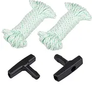 Sonku 2 Pcs Recoil Starter Rope 10-Meter(Diameter:3.0mm), Pull Cord with 2 Pack Recoil Starter Handle for Husqvarna Stihl Poulan Lawn Mower Chainsaw/String Trimmer Edger Brush Cutter Engine Parts-Green