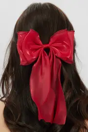 Red Organza Hair Bow