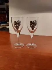 European - German Pewter Grape Motif Wine Glass Set of 2- New !!!!