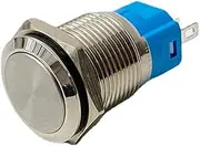 UMCNVV 16/19/22mm 1NO 1NC Momentary Self Reset Locking Latching Flat Round On Off 3 Pins Terminal Electronic Metal Push Button Switch(Momentary Reset,19mm)