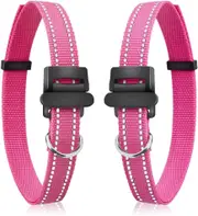 Paipaitek Pink Dog Collar, Dog Collar Adjustable for Puppy and Small Dogs - 2 Pack