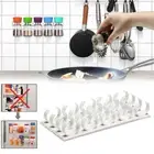 4P Kitchen Spice Rack Organizer Spice Jar Holder Gripper Clips Cabinet Door Wall