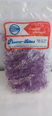 144 Flower Lites Purple Bulb Replacements Ceramic Christmas Tree Light Narco Vtg