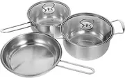 NOLITOY 1 Set Stainless Steel Cookware Saucepan Soup Pot Frying Pan for Daily Use Heat Conducting Easy to with All Stove Types