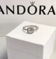 New Authentic Pandora 925 Silver Timeless Elegance CZ Stackable Ring 190947CZ