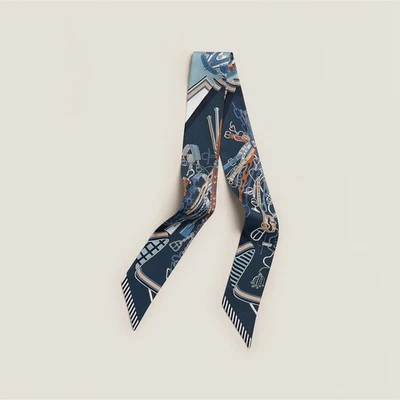 [New/Unused] Hermes Twilly Saddle Craftsman's Bouquet Marine 2025SS