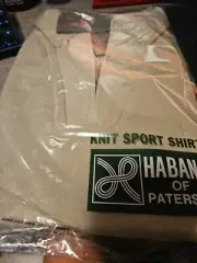 New Open Package Haband Knit Sport Shirt Turtle Neck Olive Green 2 XL
