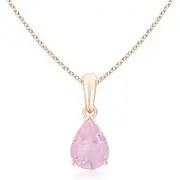 Pear-Shaped Rose Quartz Solitaire Pendant