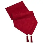 Lenox 14" x 70" Holly Damask Red Table Runner ~~ Holiday Must-Have