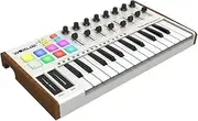 Tuna Ultra-Portable 25-Key USB MIDI Keyboard Controller 8 Backlit Trigger Pads with 6.35mm Pedal Jack Multicolor One Size