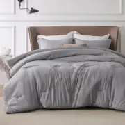 Bedsure Queen Comforter Set - Dark Grey Queen, 02 -