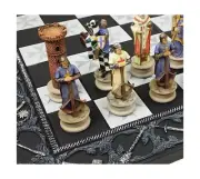 HPL Medieval Times Crusades King Richard Christian Knights Chess Set with 17"...