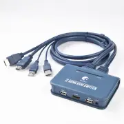 Dual Port HDMI-compatible KVM USB Switch Switcher a Single Console f 2 Computer