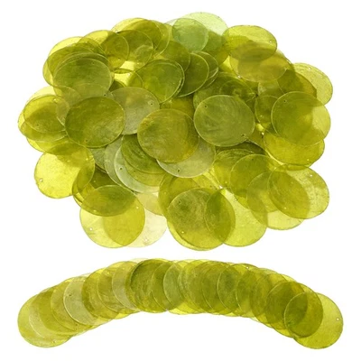 100Pcs Capiz Shells 5cm/2" Round Natural Shells for Crafts, Grass Green
