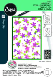 Sizzix A5 Stencil 2pk Cosmopolitan, Petals Adorment by Stacey Park