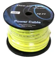 Deejay LED TBH272YELLOWCOPP 2 Gauge 72 Ft 100% Copper Power Cable Used For