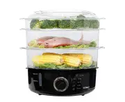 TODO 9L Steam Cooker Steamer 3 Tray 800W Power Dial Timer Healthy Stackable