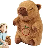 Capybara Breathing Stuffed Animal - Soothing Heartbeat Snuggle Animal,Sleep Plush Sound Machine with Breathing Motion for Toddler Kids