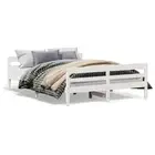 vidaXL Bed Frame without Mattress White 137x187 cm Double Solid Wood Pine