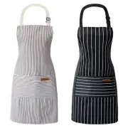 2 Pieces Adjustable Bib Apron with 2 Pockets Chef Cooking Kitchen Aprons for Wom