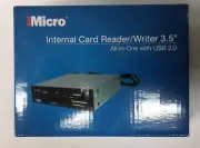 IMicro INTANAU6MR Card Reader/Writer 3.5" Intern USB Plug Blck, Silvr, Wht FRT