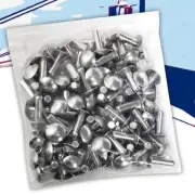 100x L/19mm 1/4" Dia Alu Brazier Head Solid Rivet Fastener Hard Trailer Repair